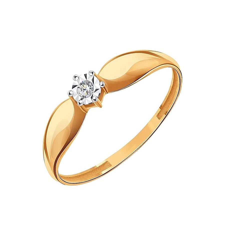 Ringe Zolotoy | Damen Ring 585 Rotgold Brillant