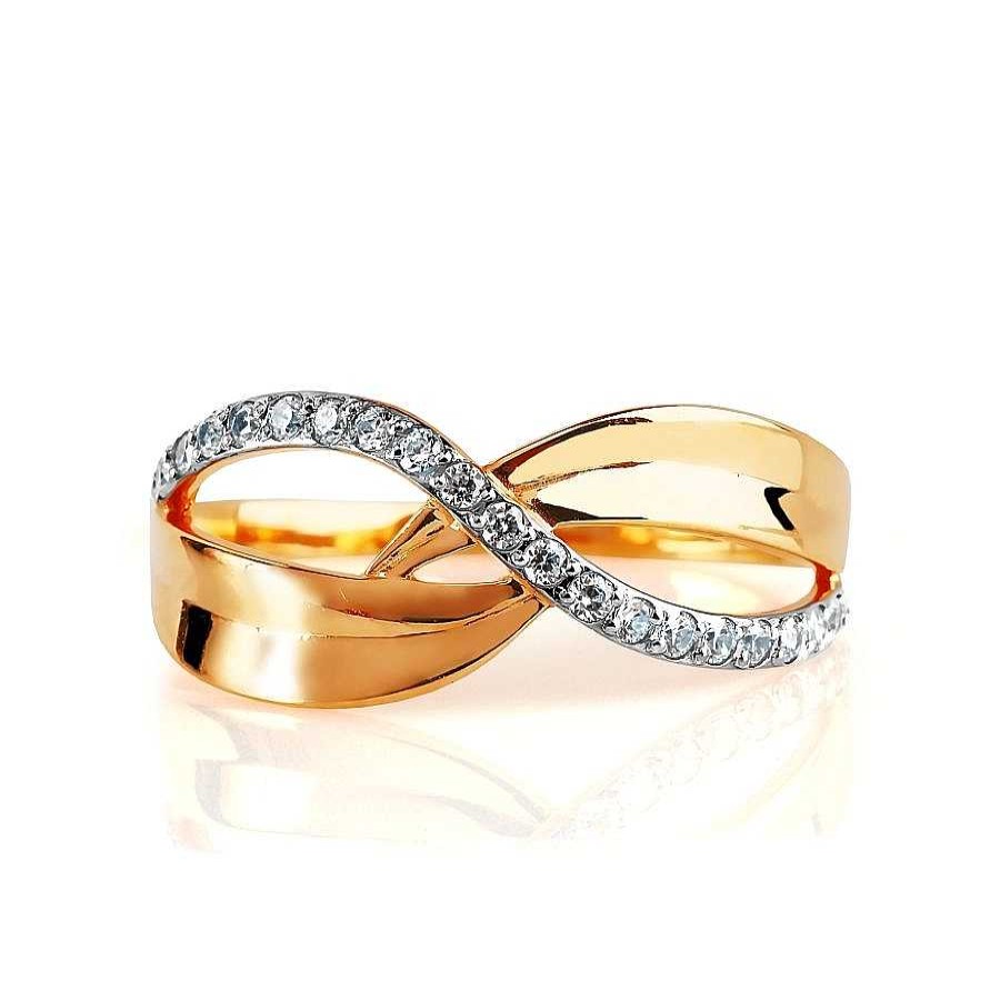 Ringe Zolotoy | Damen Ring Mit 19 Zirkonia 585 Rotgold