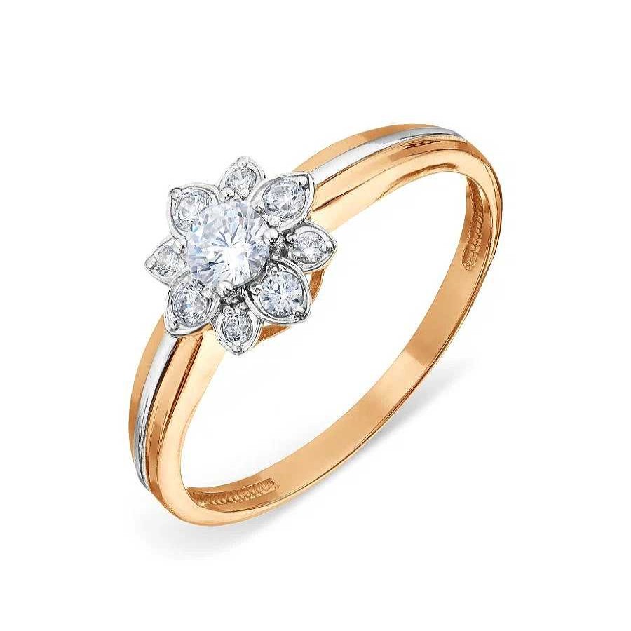 Ringe Zolotoy | Damen Ring Mit Zirkonia 585 Gold Bicolor