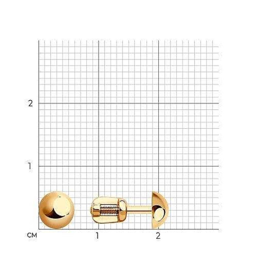 Ohrringe Zolotoy | Ohrstecker 585 Rotgold