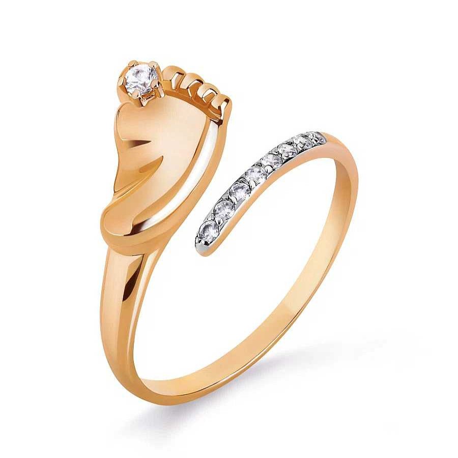 Ringe Zolotoy | Damen Ring 585 Rotgold Mit Zirkonia