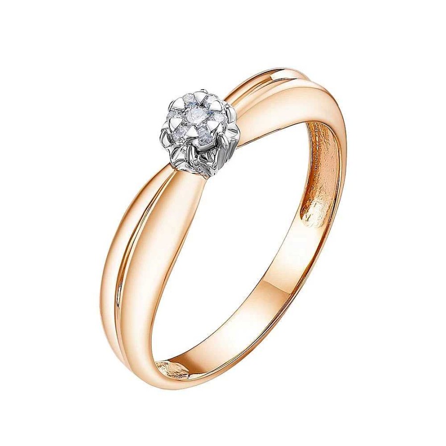 Ringe Zolotoy | Damen Ring Mit Diamanten 585 Rotgold