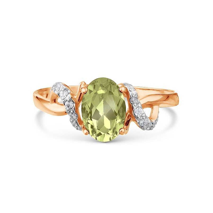 Ringe Zolotoy | Damen Ring 585 Rotgold Chrysolite Und Zirkonia