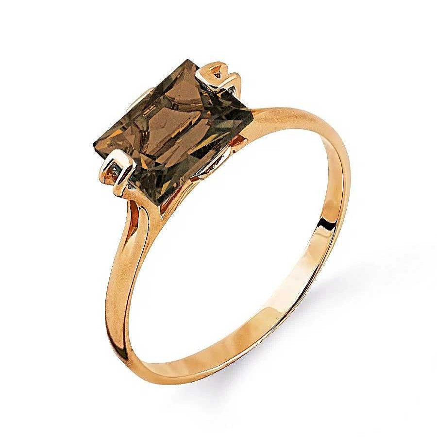 Ringe Zolotoy | Damen Ring Mit Rauchtopas 585 Rotgold