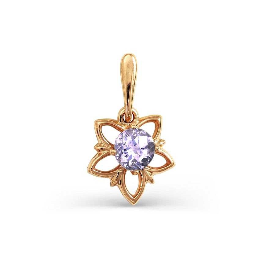 Anh Nger Zolotoy | Anh Nger Blumen Mit Amethyst 585 Rotgold