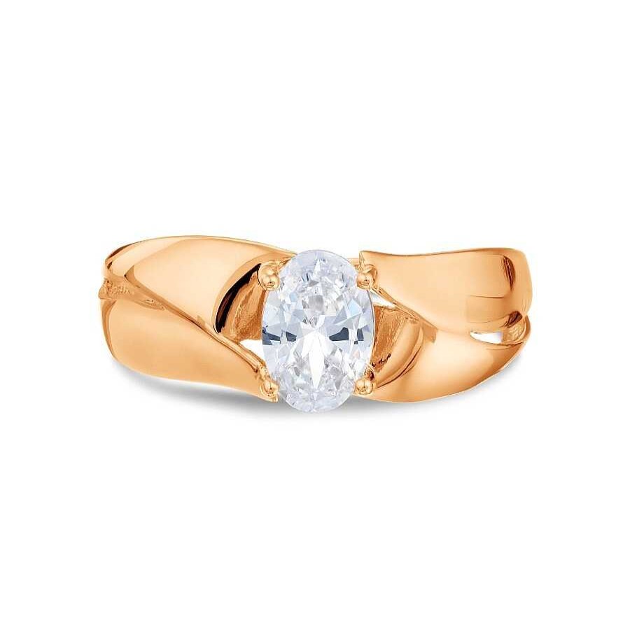 Ringe Zolotoy | Damen Ring 375 Rotgold Zirkonia Stein