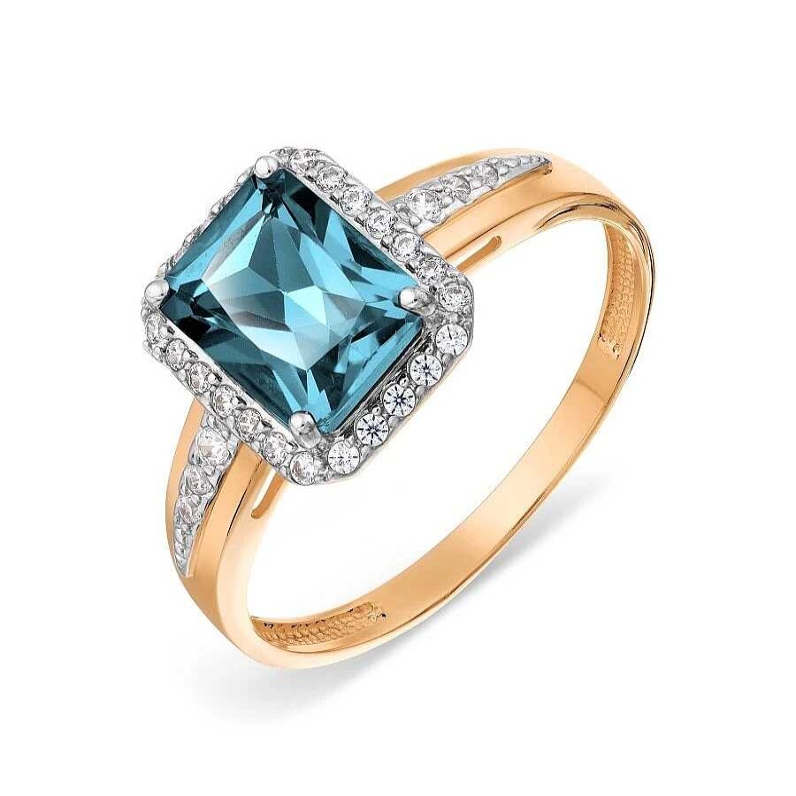 Ringe Zolotoy | Damen Ring 585 Rotgold London Topas Zirkonia