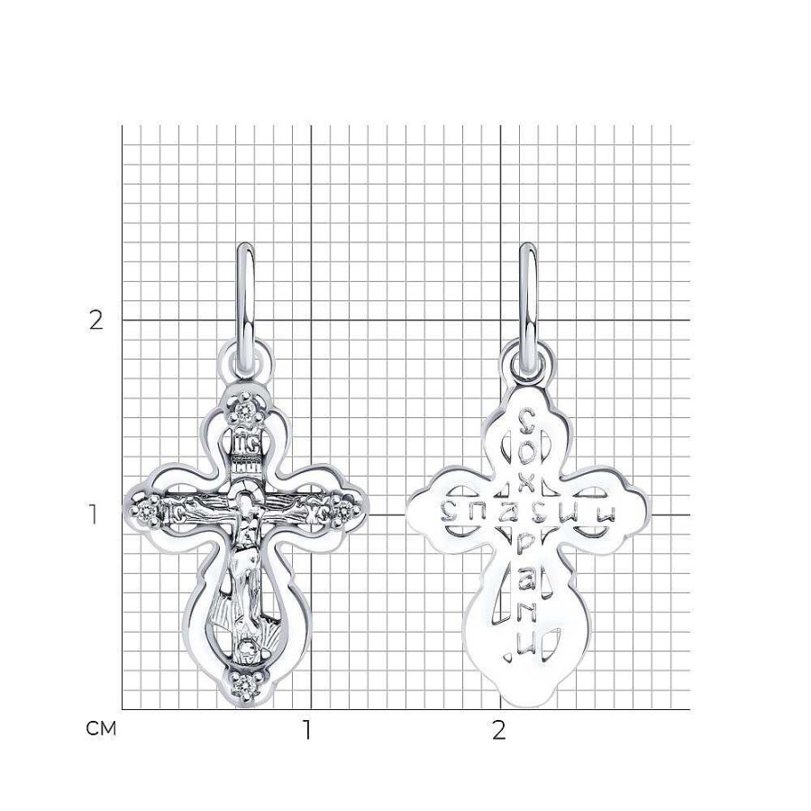 Kreuze Zolotoy | Kreuz Anh Nger Taufkreuz 925 Silber