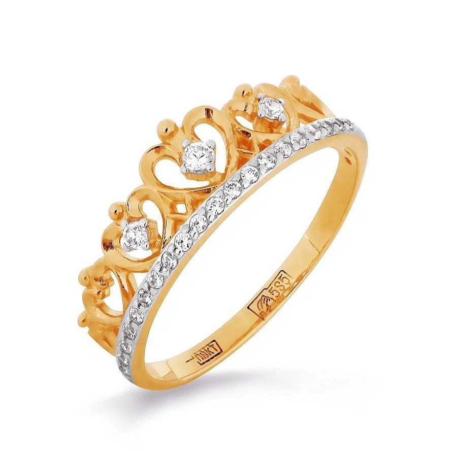 Ringe Zolotoy | Damen Ring "Krone" Mit Zirkonia 375 Rotgold