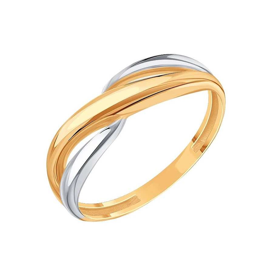 Ringe Zolotoy | Damen Ring 585 Rotgold Bicolor