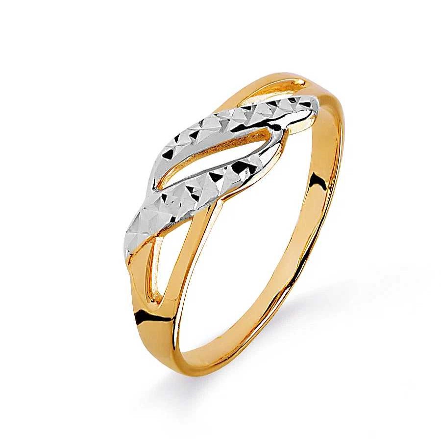 Ringe Zolotoy | Damen Ring 585 Rotgold Diamantiert Bicolor