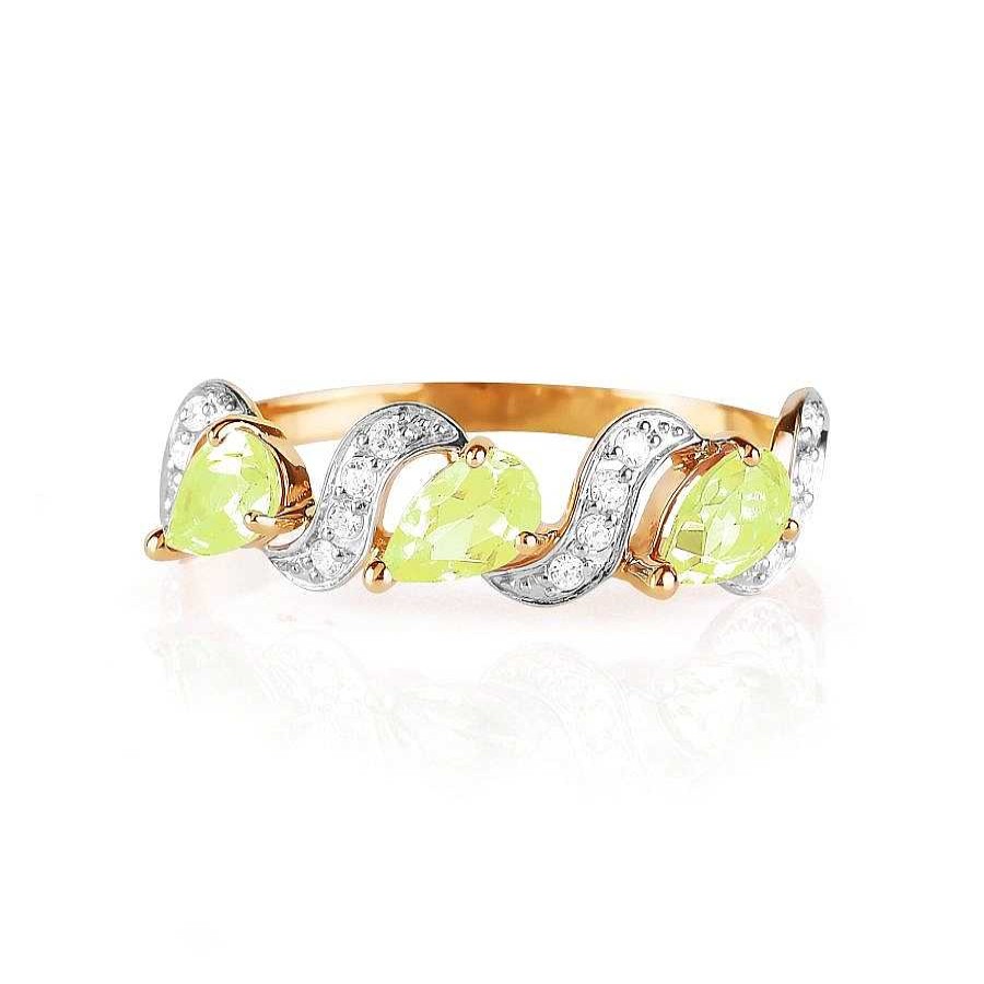 Ringe Zolotoy | Damen Ring Mit Peridot Und Zirkonia 585 Rotgold