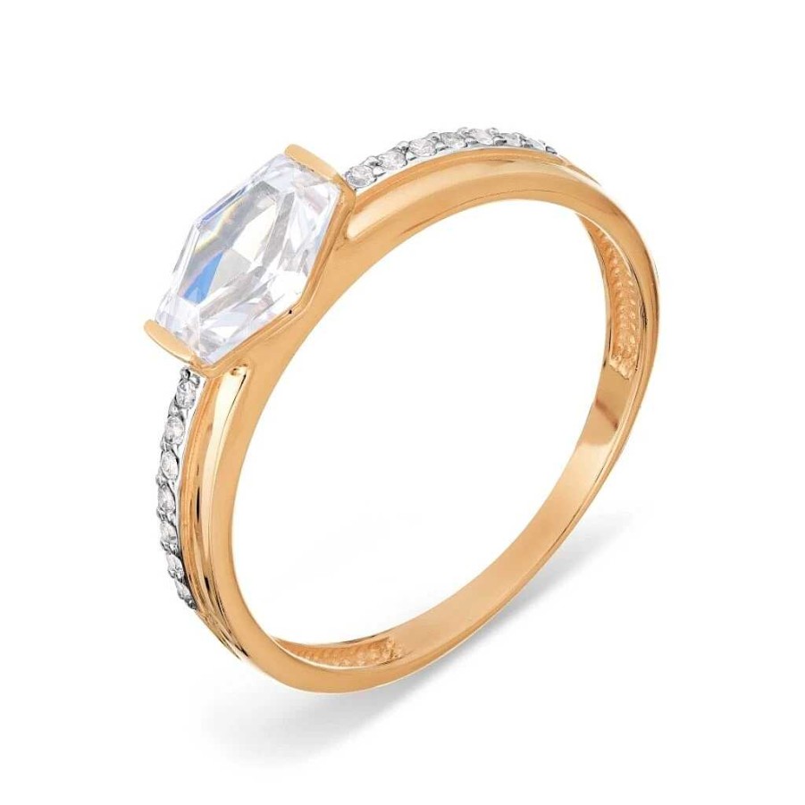 Ringe Zolotoy | Damen Ring 585 Rotgold Zirkonia Verlobungsring