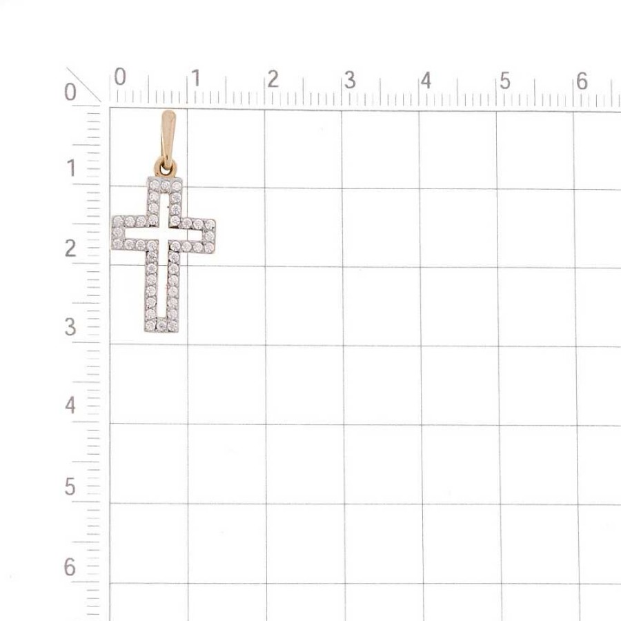 Kreuze Zolotoy | Kreuz Mit Zirkonia 585 Rotgold