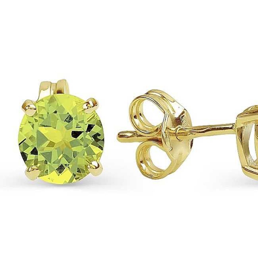 Ohrringe Zolotoy | Paar Ohrstecker 585 Gelbgold Peridot