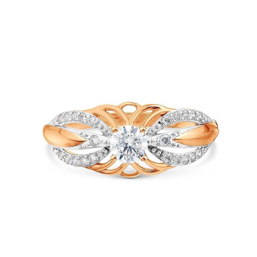 Ringe Zolotoy | Damen Ring 585Er Rotgold Zirkonia Fingerring