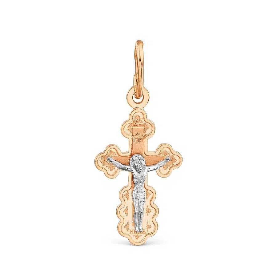 Kreuze Zolotoy | Kreuz Anh Nger 585 Rotgold Taufkreuz