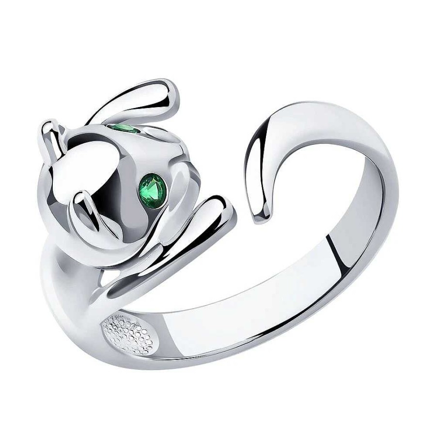 Ringe Zolotoy | Damen Ring Katze Mit Zirkonia 925 Silber