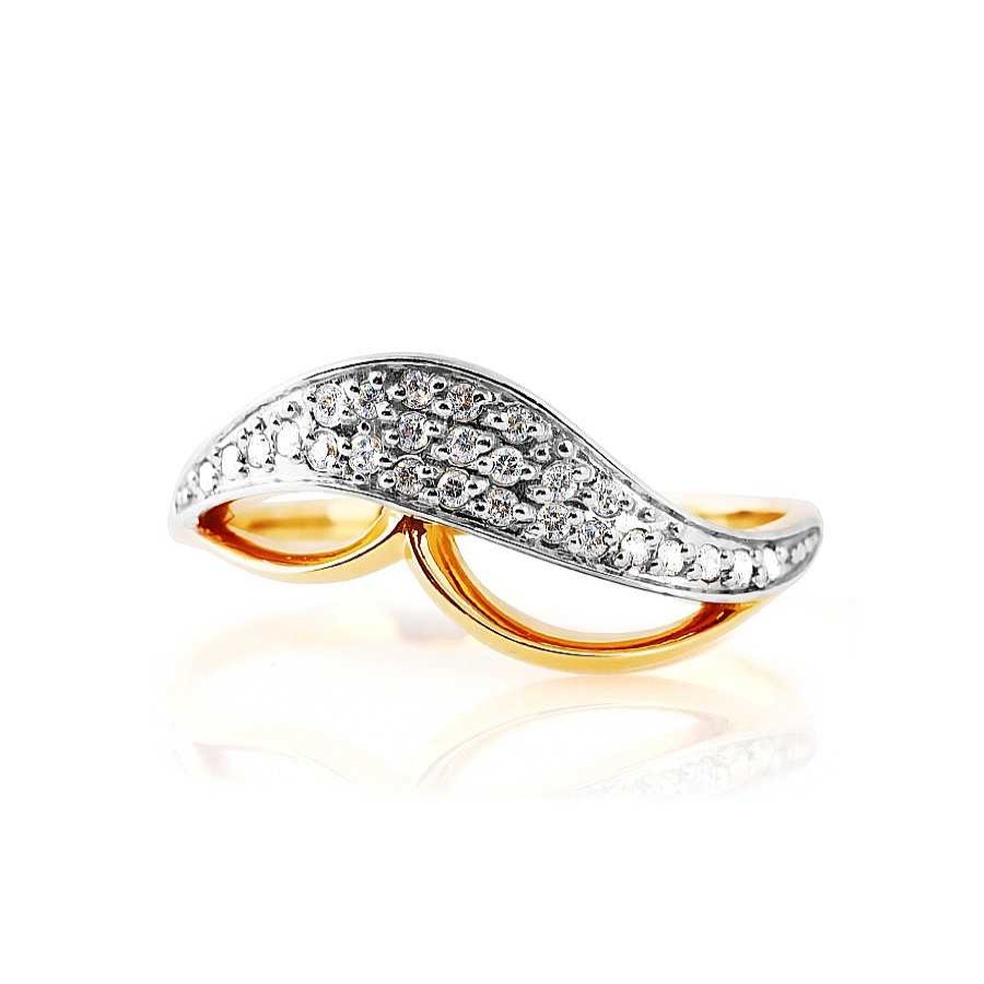 Ringe Zolotoy | Damen Ring Mit 26 Zirkonia 585 Rotgold