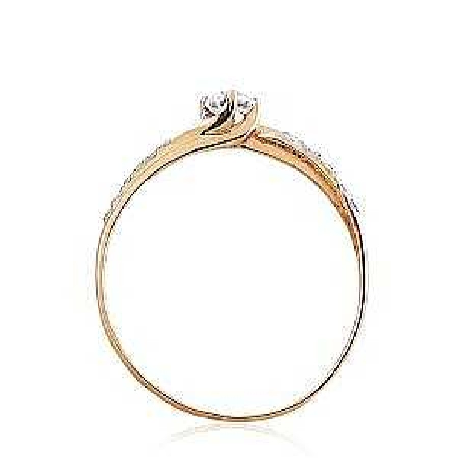 Ringe Zolotoy | Damen Ring 585 Rotgold Zirkonia