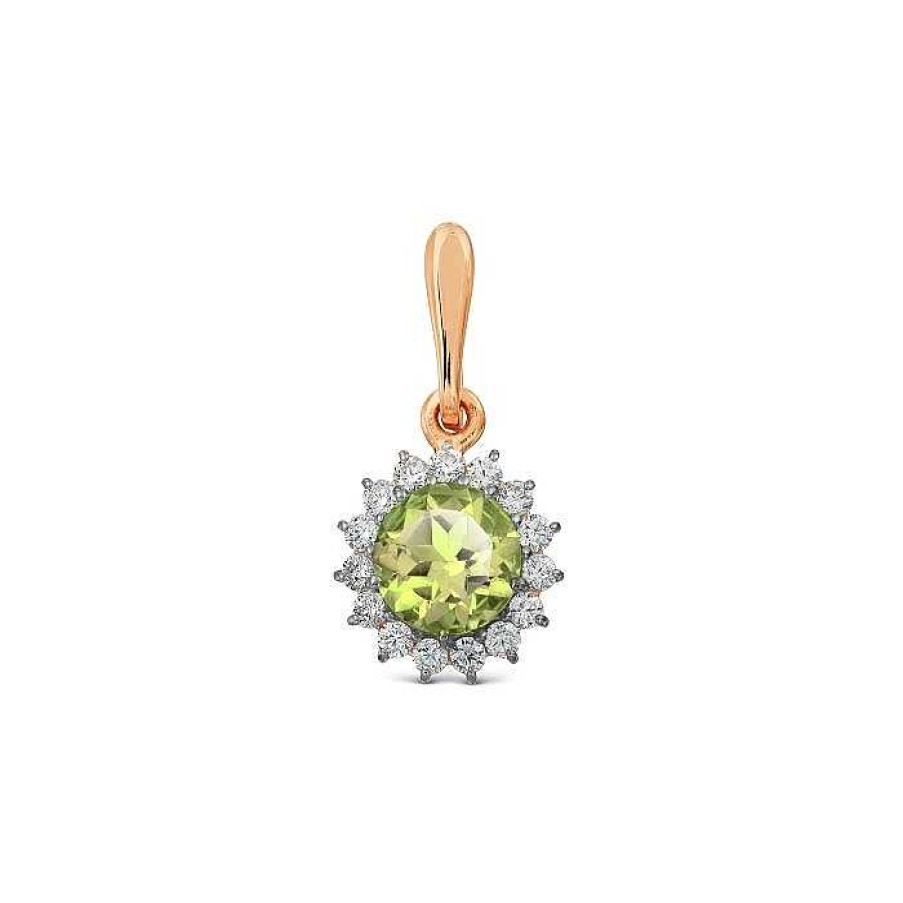 Anh Nger Zolotoy | Anh Nger Mit Peridot Und Zirkonia 585 Rotgold