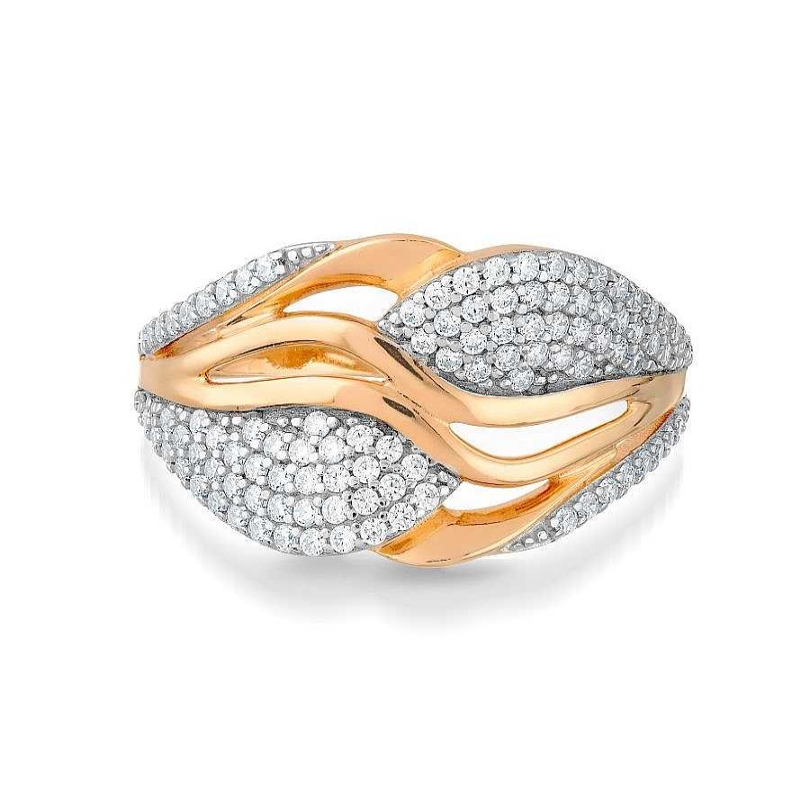 Ringe Zolotoy | Damen Ring Mit 102 Zirkonia 585 Rotgold