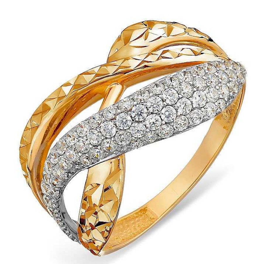 Ringe Zolotoy | Damen Ring 585 Rotgold Zirkonia Steine