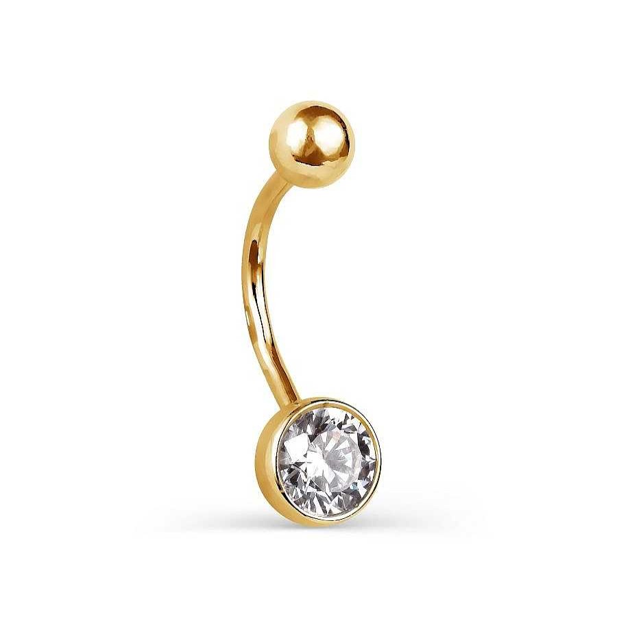 Ohrringe Zolotoy | Bauchnabelpiercing 585 Rotgold Mit Zirkonia