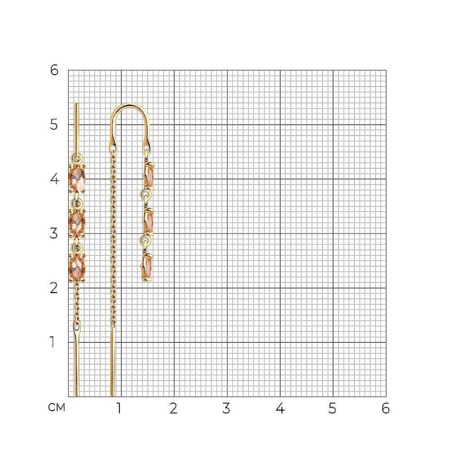 Ohrringe Zolotoy | Paar Ohrh Nger Mit Topas - 585 Rotgold