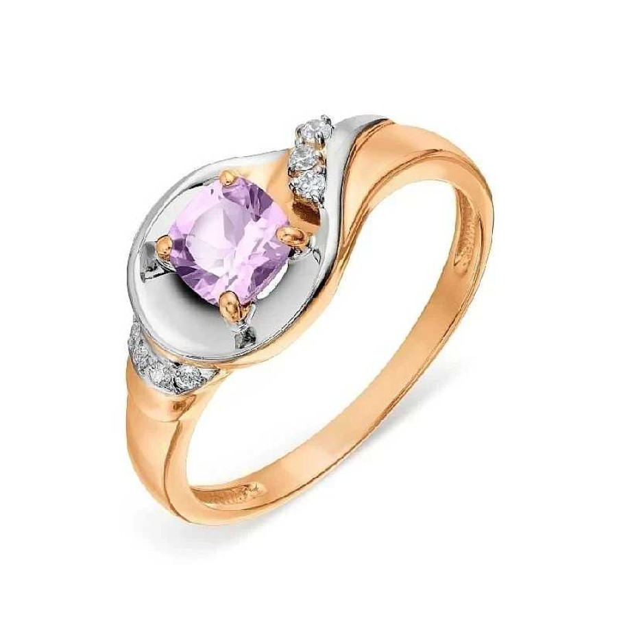 Ringe Zolotoy | Damen Ring 585 Rotgold Amethyst Zirkonia