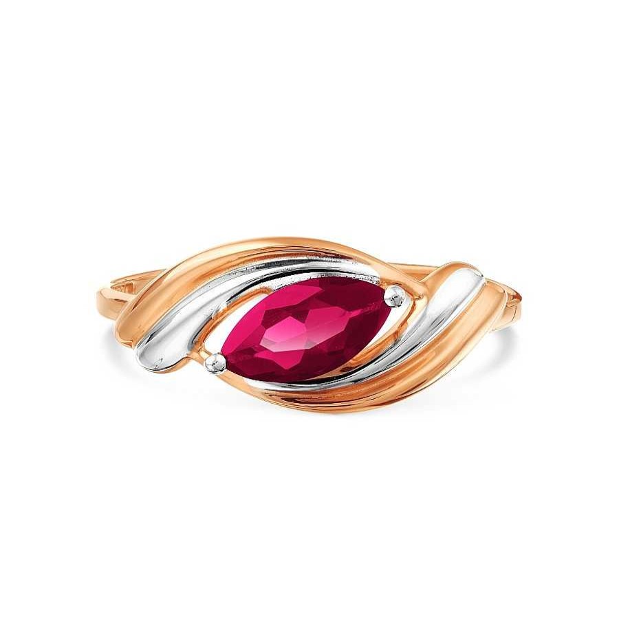 Ringe Zolotoy | Damen Ring 585 Rotgold Rubin Bicolor