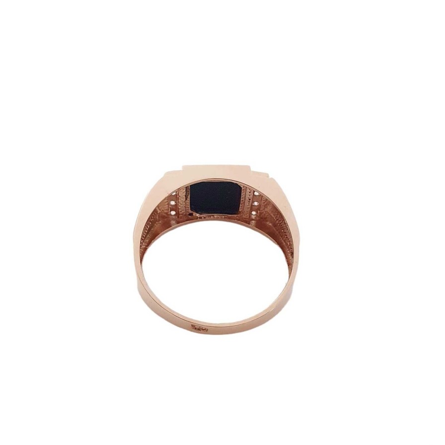 Ringe Zolotoy | Herren Ring 585 Rotgold Mit Zirkonia Siegelring