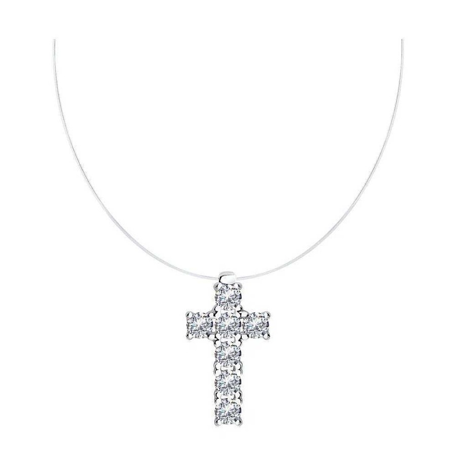 Ketten Zolotoy | Collier "Kreuz" Mit Zirkonia 925 Sterling Silber