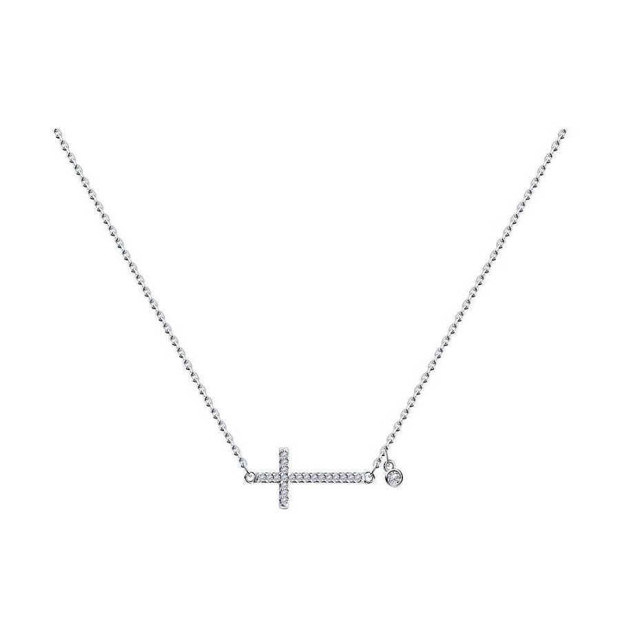 Ketten Zolotoy | Collier "Kreuz" 925 Silber Mit Zirkonia