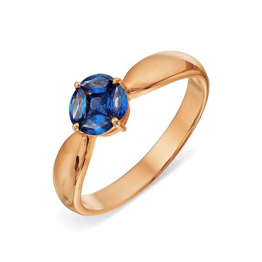 Ringe Zolotoy | Damen Ring Mit Echten Saphiren Gold 585