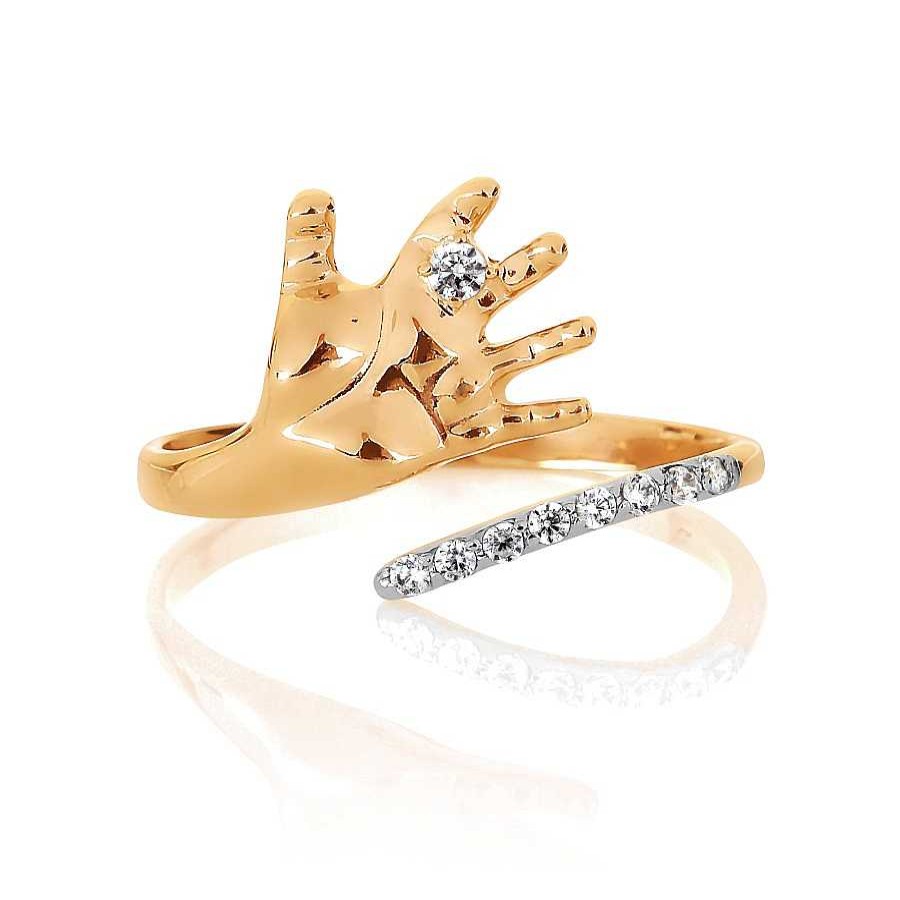 Ringe Zolotoy | Damen Ring Babyhand 585 Rotgold Mit Zirkonia