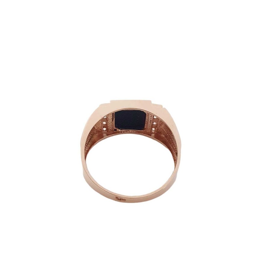 Ringe Zolotoy | Herren Ring 585 Rotgold Mit Zirkonia