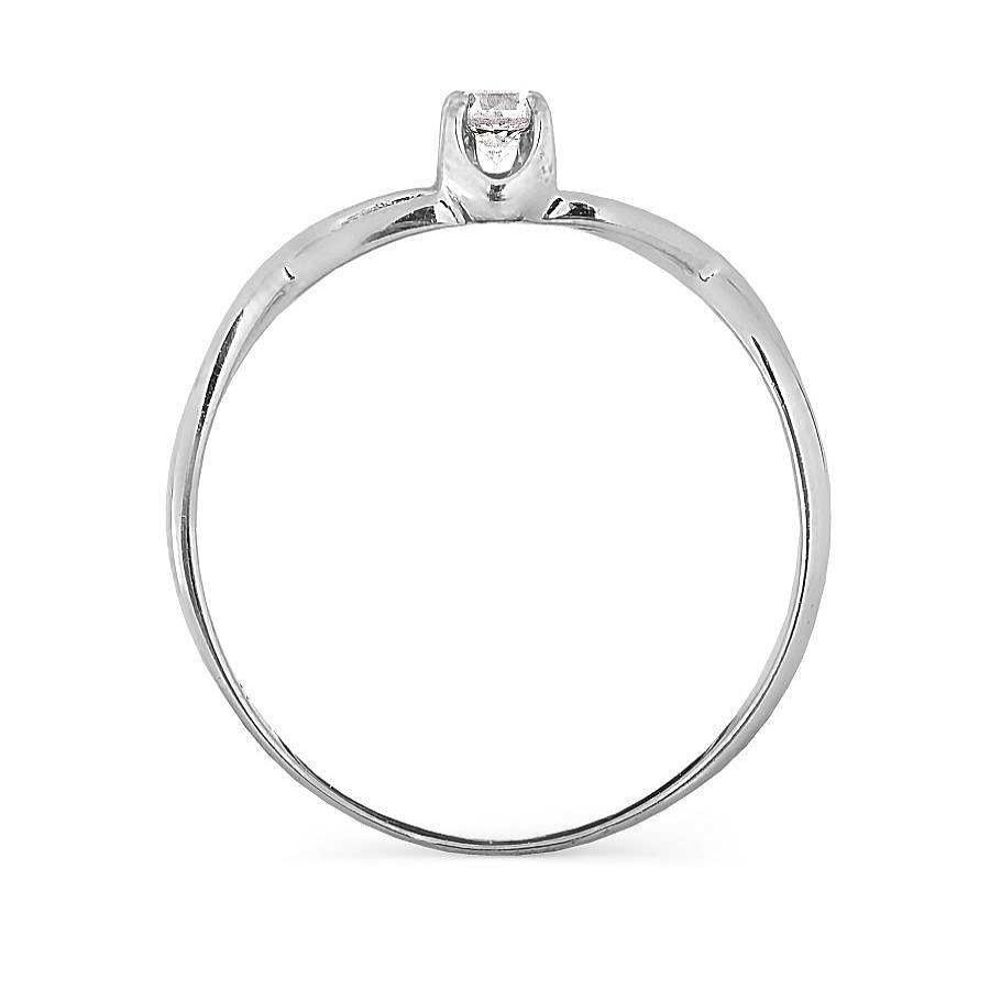 Ringe Zolotoy | Damen Ring Mit Zirkonia 585 Wei Gold Verlobungsring