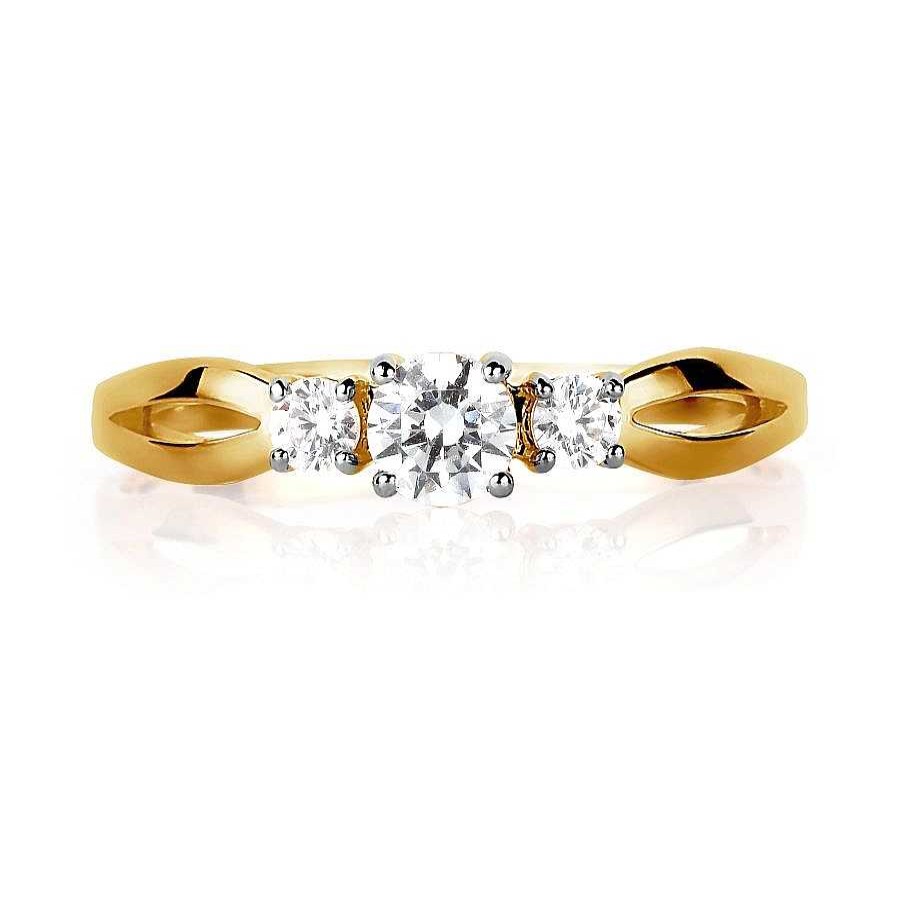 Ringe Zolotoy | Damen Ring Mit Zirkonia 585 Gelbgold