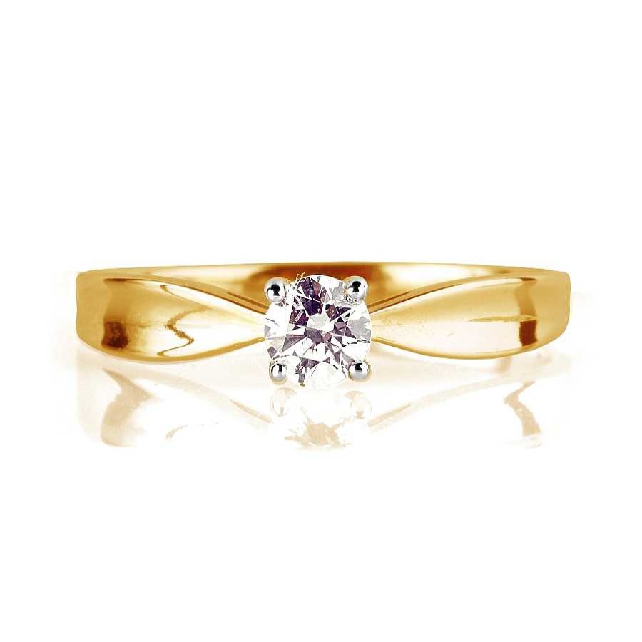 Ringe Zolotoy | Damen Ring Mit Zirkonia 585 Gelbgold