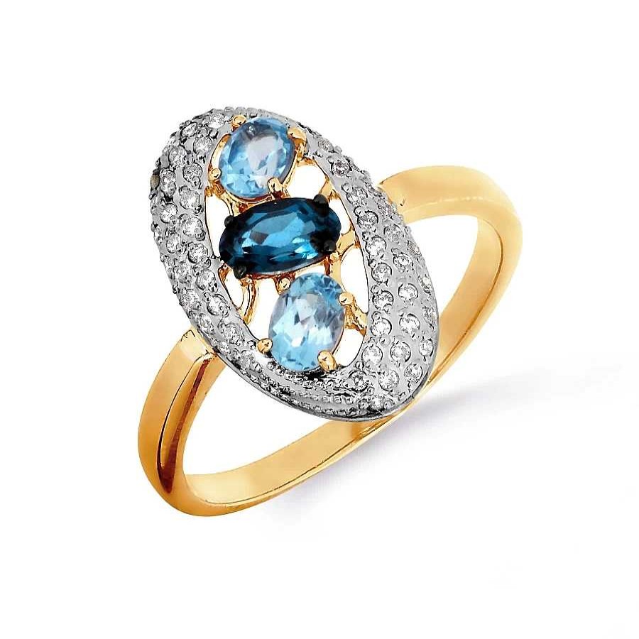 Ringe Zolotoy | Damen Ring Mit Topas Und Brillant - 585 Rotgold