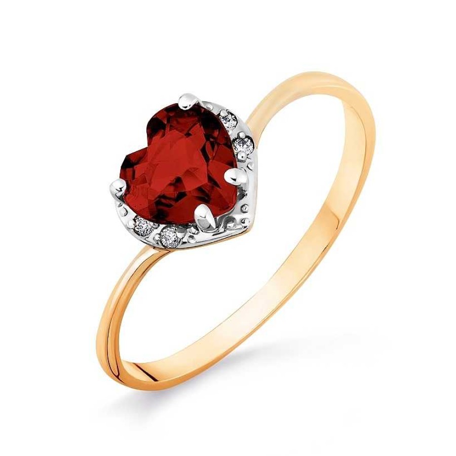 Ringe Zolotoy | Damen Ring 585 Rotgold Granat Zirkonia