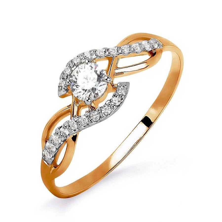 Ringe Zolotoy | Damen Ring 585 Rotgold Mit Zirkonia