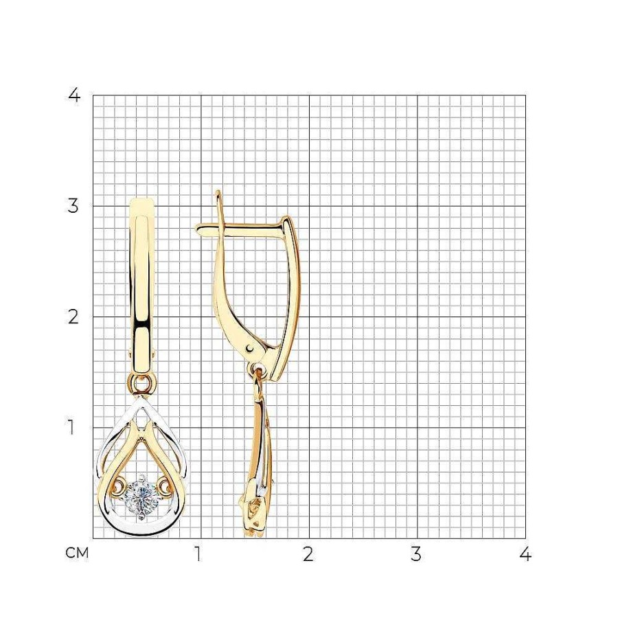 Ohrringe Zolotoy | Paar Ohrh Nger Mit Zirkonia | 585 Rotgold