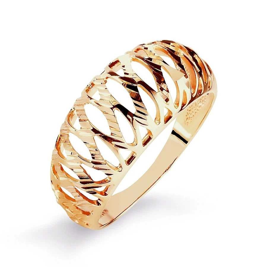 Ringe Zolotoy | Damen Ring 585 Rotgold Diamantschiff