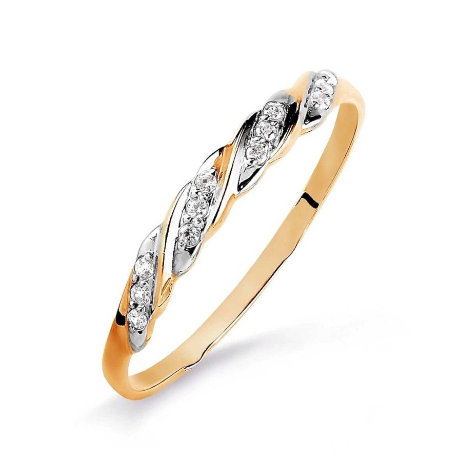 Ringe Zolotoy | Damen Ring 375 Rotgold Zirkonia Fingerring