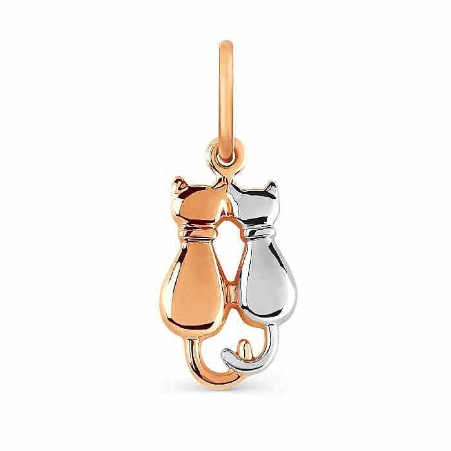 Anh Nger Zolotoy | Anh Nger 375 Rotgold Katzen Bicolor