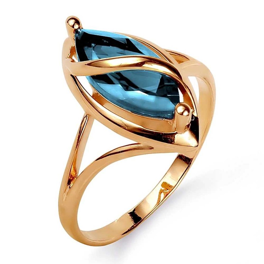 Ringe Zolotoy | Damen Ring 585 Rotgold Mit London Topas