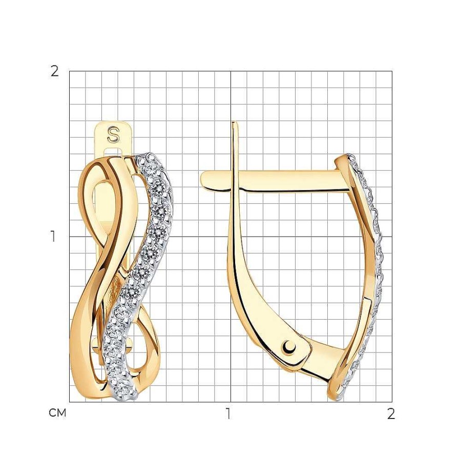 Ohrringe Zolotoy | Ohrringe Mit Zirkonia | 585 Rotgold