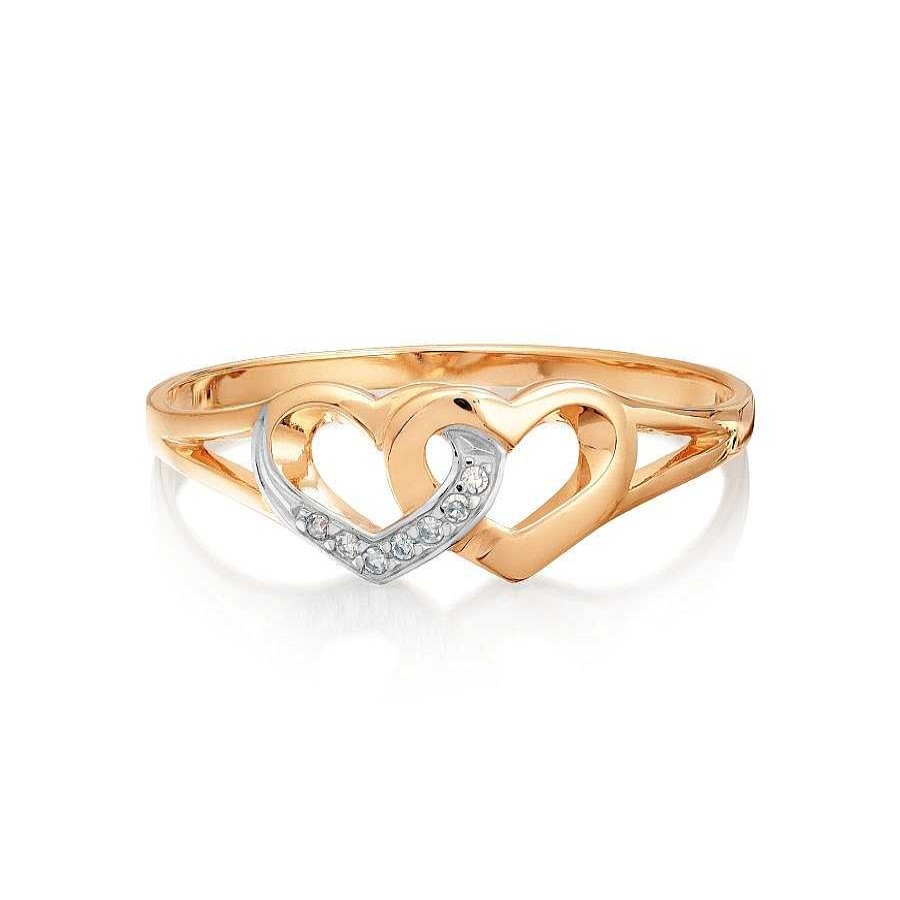 Ringe Zolotoy | Damen Ring 375 Rotgold Diamanten